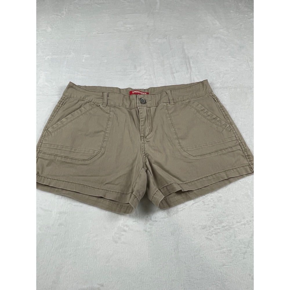 Unionbay Womens Khaki Cargo Shorts Size 15 Tan Stretch Cotton Utility Gorpcore